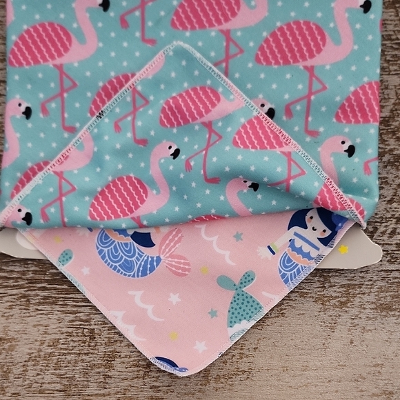 Flamingo Bandana Bibs - Pink and Blue - Picture 3 of 5